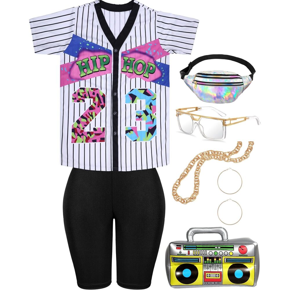 6694 80s/90s Outfit For Halloween Hip Hop Costume Kit 90s